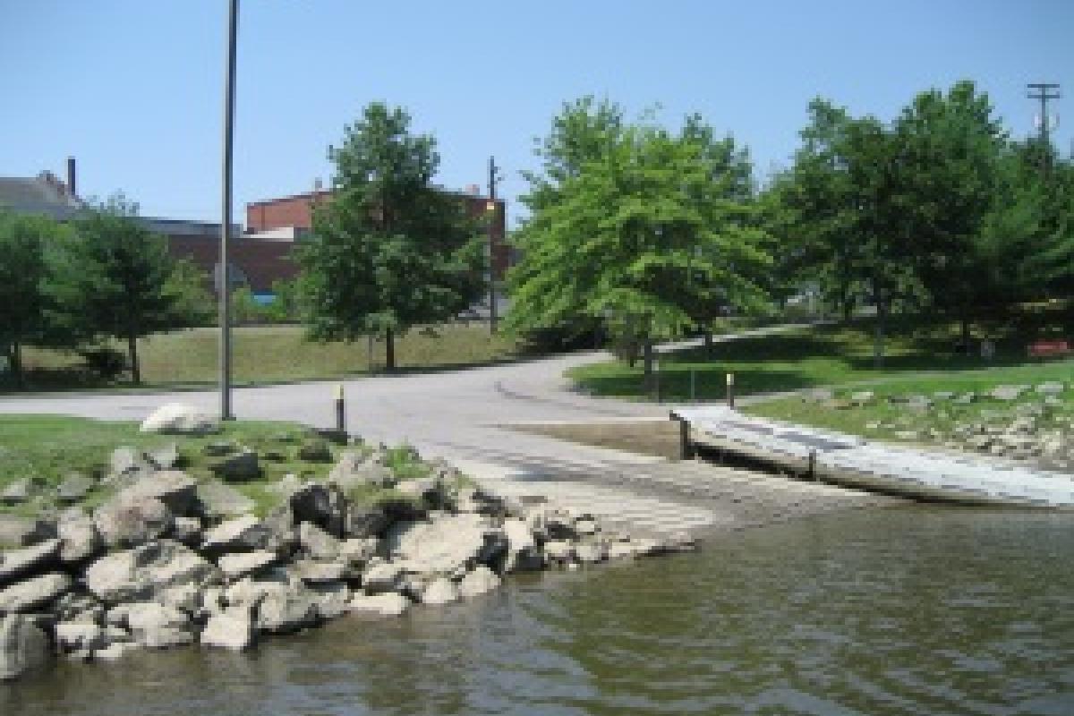 Gardiner's boat launch area at waterfront, located off of Water Street and Depot Street.